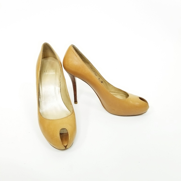 Stuart Weitzman 8M Peep Toe Heels - Picture 4 of 12